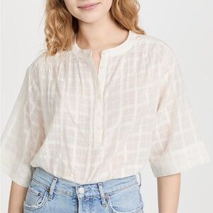 Apiece Apart Shirred Mission Top, size XS.